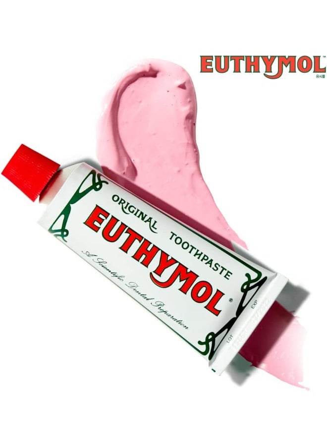 Euthymol Original Toothpaste 75 ml x 2, Fluoride Free, Anti-Plaque, Antibacterial, Cavity Protection, Clean and Healthy Teeth and Gums, Fresh Mint, Daily Oral Enamel Dental Care - Image 2